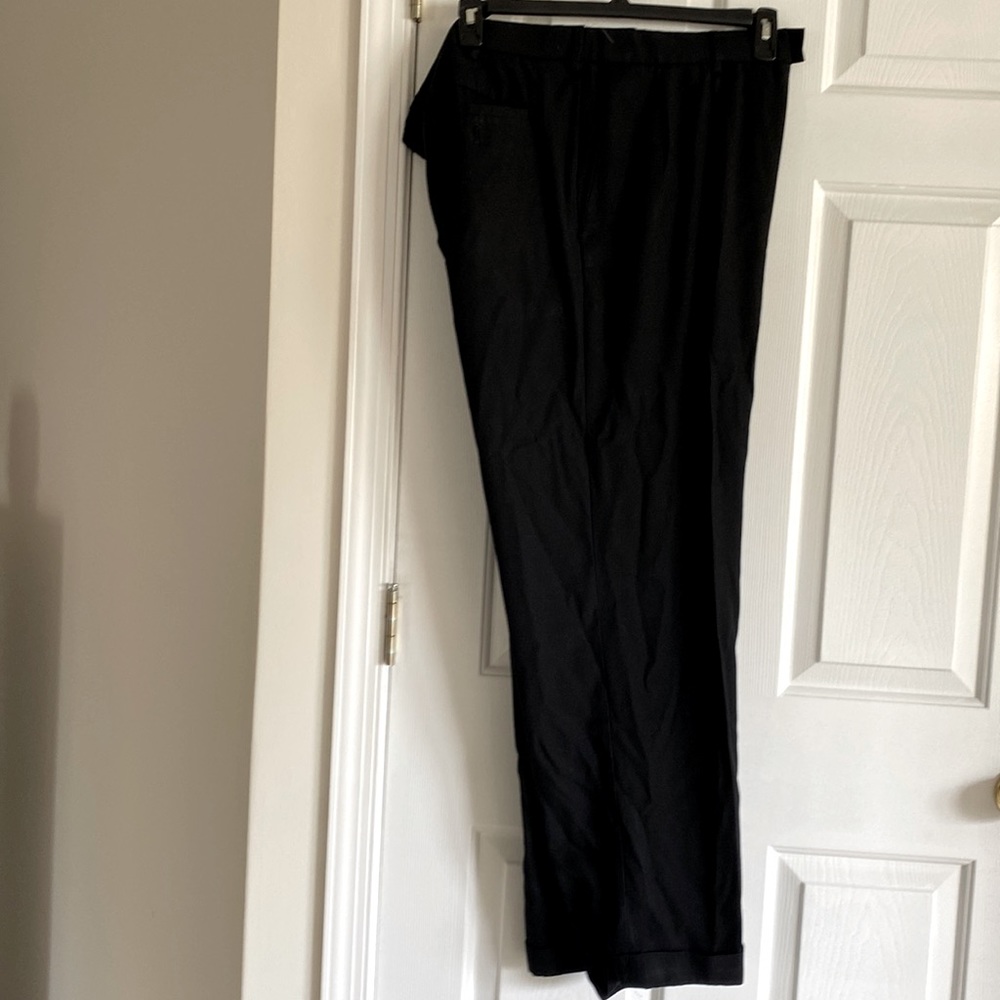 Louis Raphael Men Black Pants With Extended Waist and Bottom Cuffs